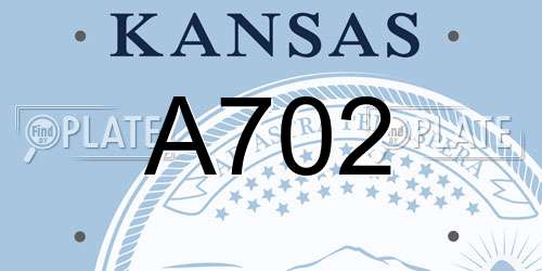 A702 Kansas License Plate