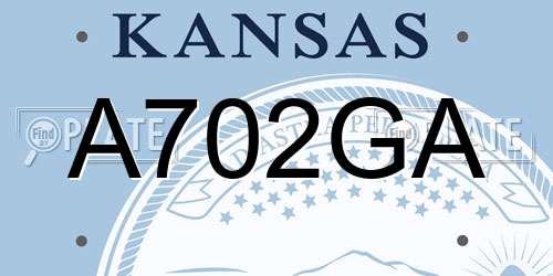 A702GA Kansas License Plate