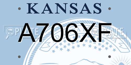 A706XF Kansas License Plate