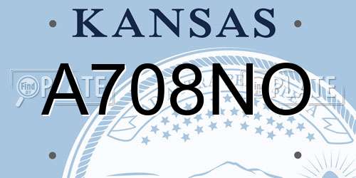 A708NO Kansas License Plate
