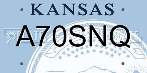 A70SNQ Kansas License Plate