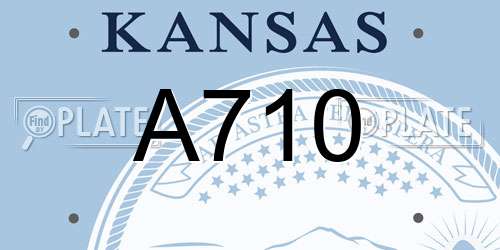 A710 Kansas License Plate