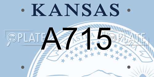 A715 Kansas License Plate