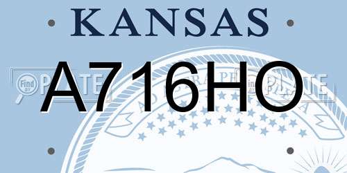 A716HO Kansas License Plate