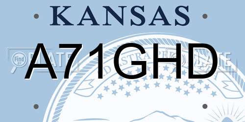 A71GHD Kansas License Plate