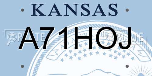 A71HOJ Kansas License Plate