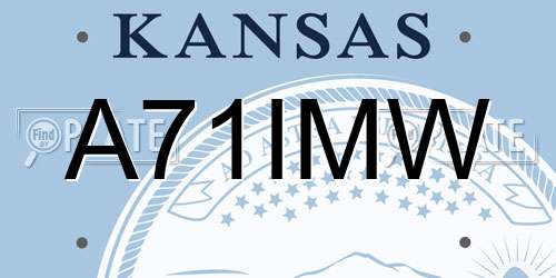 A71IMW Kansas License Plate