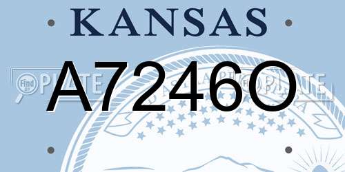 A7246O Kansas License Plate