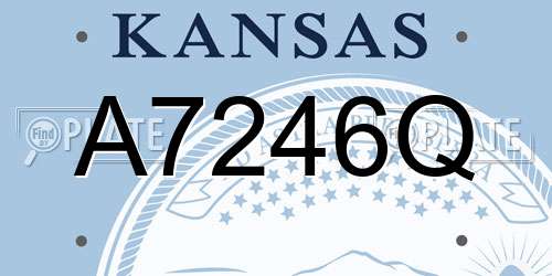 A7246Q Kansas License Plate