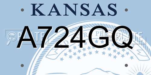 A724GQ Kansas License Plate