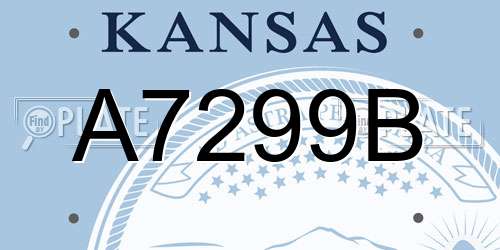 A7299B Kansas License Plate