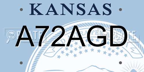 A72AGD Kansas License Plate