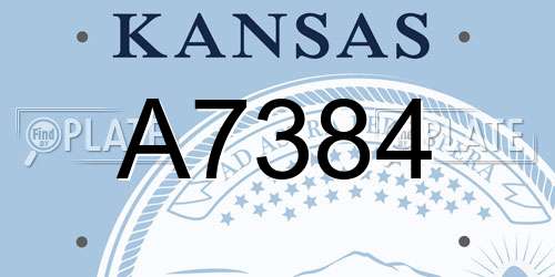 A7384 Kansas License Plate