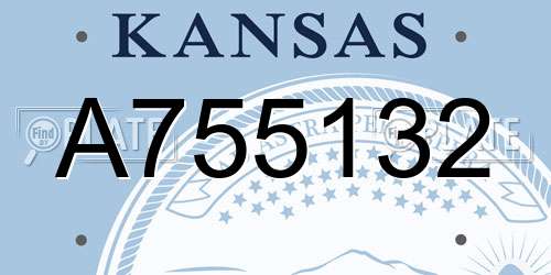 A755132 Kansas License Plate