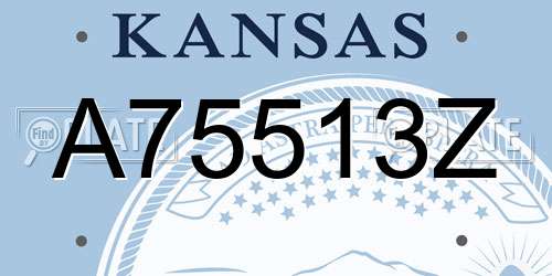 A75513Z Kansas License Plate
