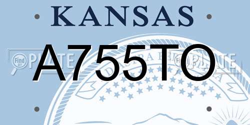 A755TO Kansas License Plate