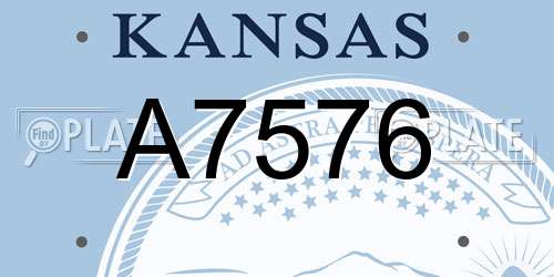 A7576 Kansas License Plate