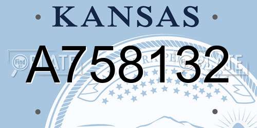 A758132 Kansas License Plate