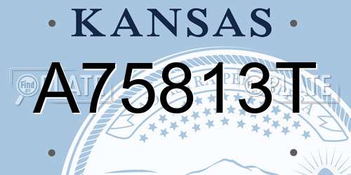 A75813T Kansas License Plate
