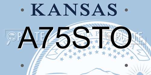 A75STO Kansas License Plate