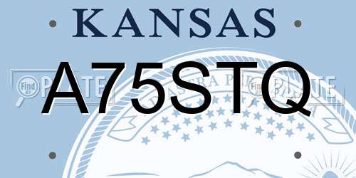 A75STQ Kansas License Plate