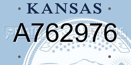 A762976 Kansas License Plate