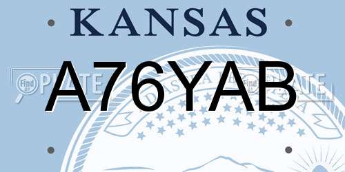 A76YAB Kansas License Plate