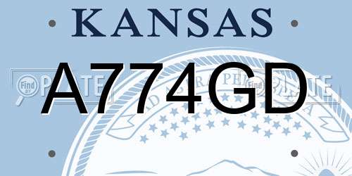 A774GD Kansas License Plate