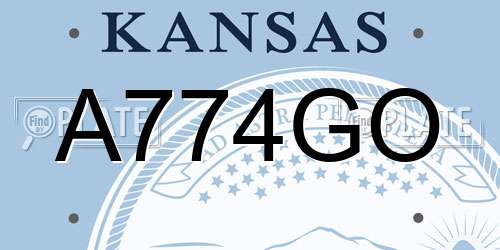A774GO Kansas License Plate