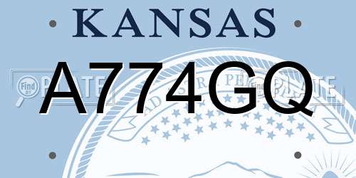 A774GQ Kansas License Plate