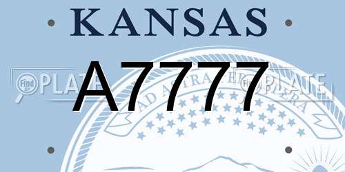 A7777 Kansas License Plate