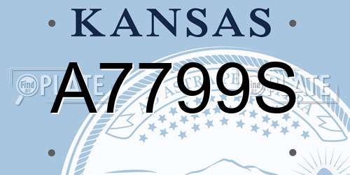 A7799S Kansas License Plate