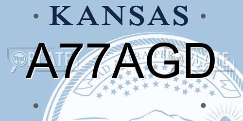 A77AGD Kansas License Plate