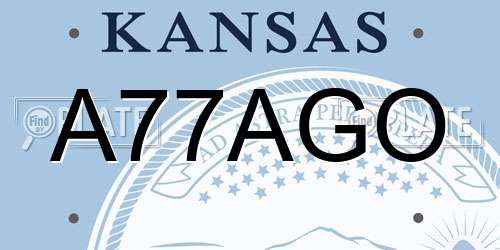 A77AGO Kansas License Plate