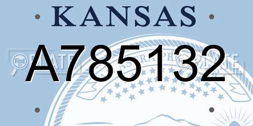 A785132 Kansas License Plate
