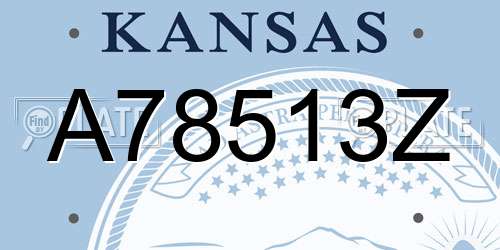 A78513Z Kansas License Plate