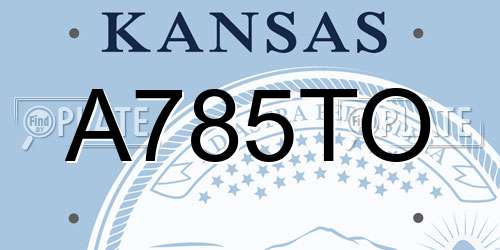 A785TO Kansas License Plate