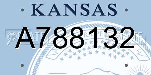 A788132 Kansas License Plate