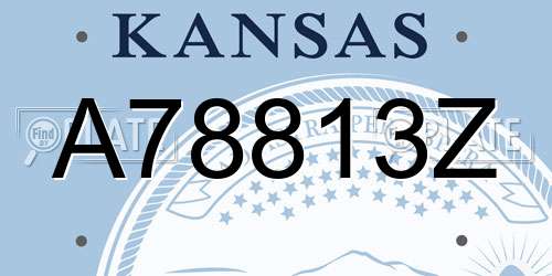 A78813Z Kansas License Plate