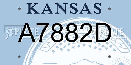 A7882D Kansas License Plate
