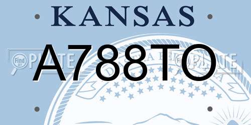 A788TO Kansas License Plate