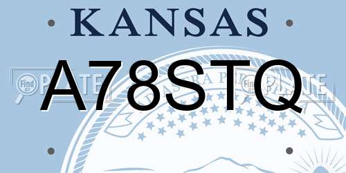 A78STQ Kansas License Plate