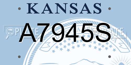 A7945S Kansas License Plate