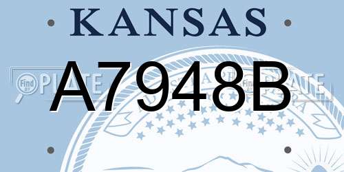 A7948B Kansas License Plate