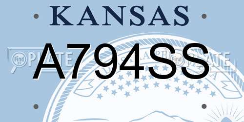 A794SS Kansas License Plate