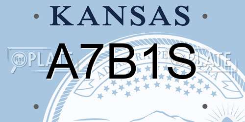 A7B1S Kansas License Plate