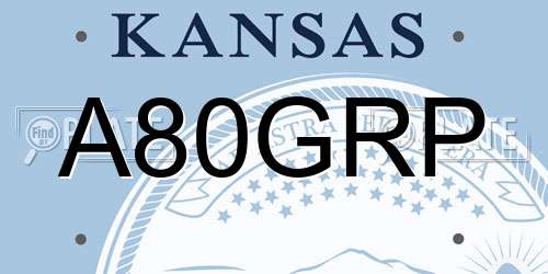 A80GRP Kansas License Plate