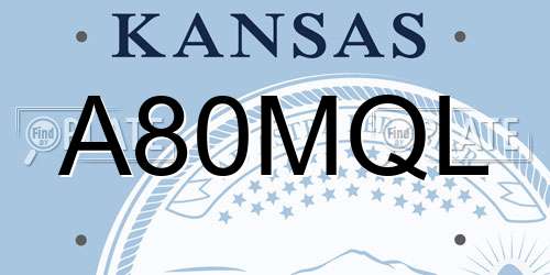 A80MQL Kansas License Plate