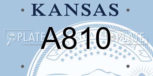 A810 Kansas License Plate