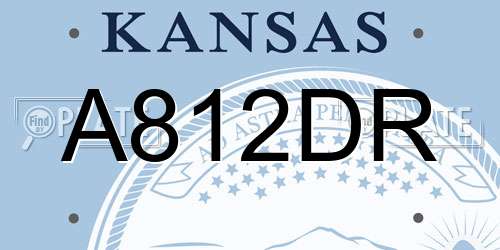 A812DR Kansas License Plate